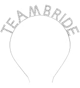 BAHABY Silver Team Bride Headband Bachelorette Party Decorations Rhinestone Bridesmaid Headbands ...
