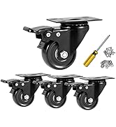 Swivel Caster Wheels 2 Inch, Casters Set of 4, Heavy Duty Casters with Brake,Premium Dual Locking...