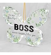 Boss Gifts for Women - Butterfly Shaped Ornament Gifts for Boss - Birthday Christmas Boss Day Gif...