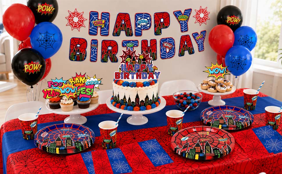 spiderman birthday party decorations