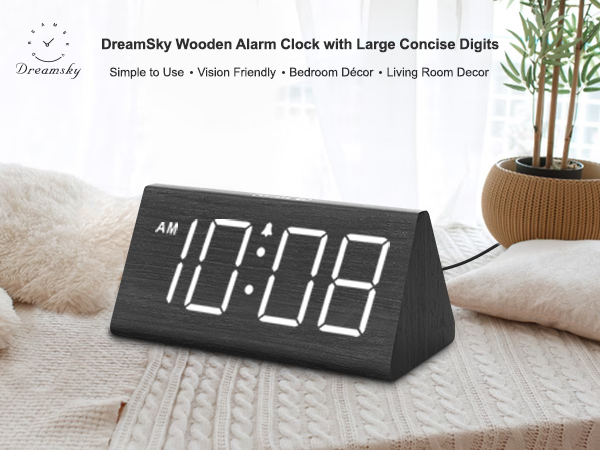 wood alarm clock