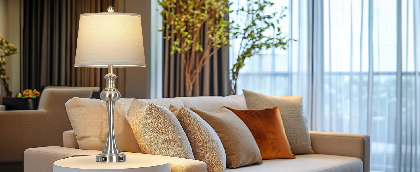 Sliver Table Lamps Set of 2