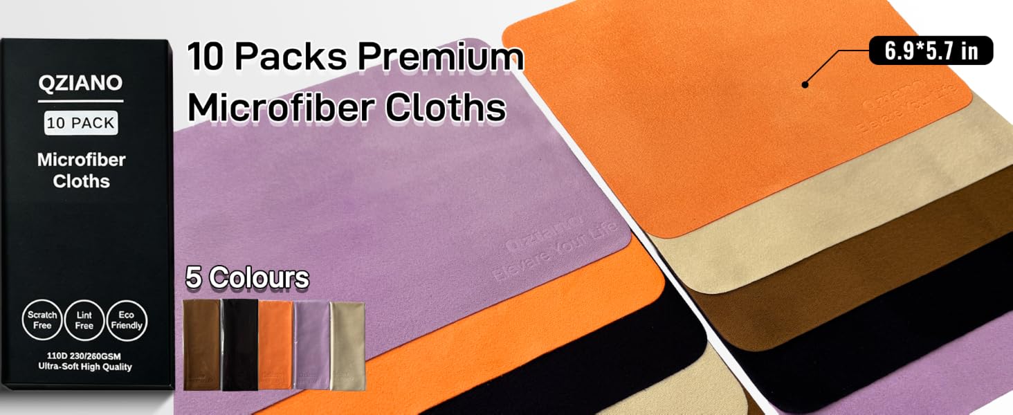 10 Packs Premium Microfiber Cloths