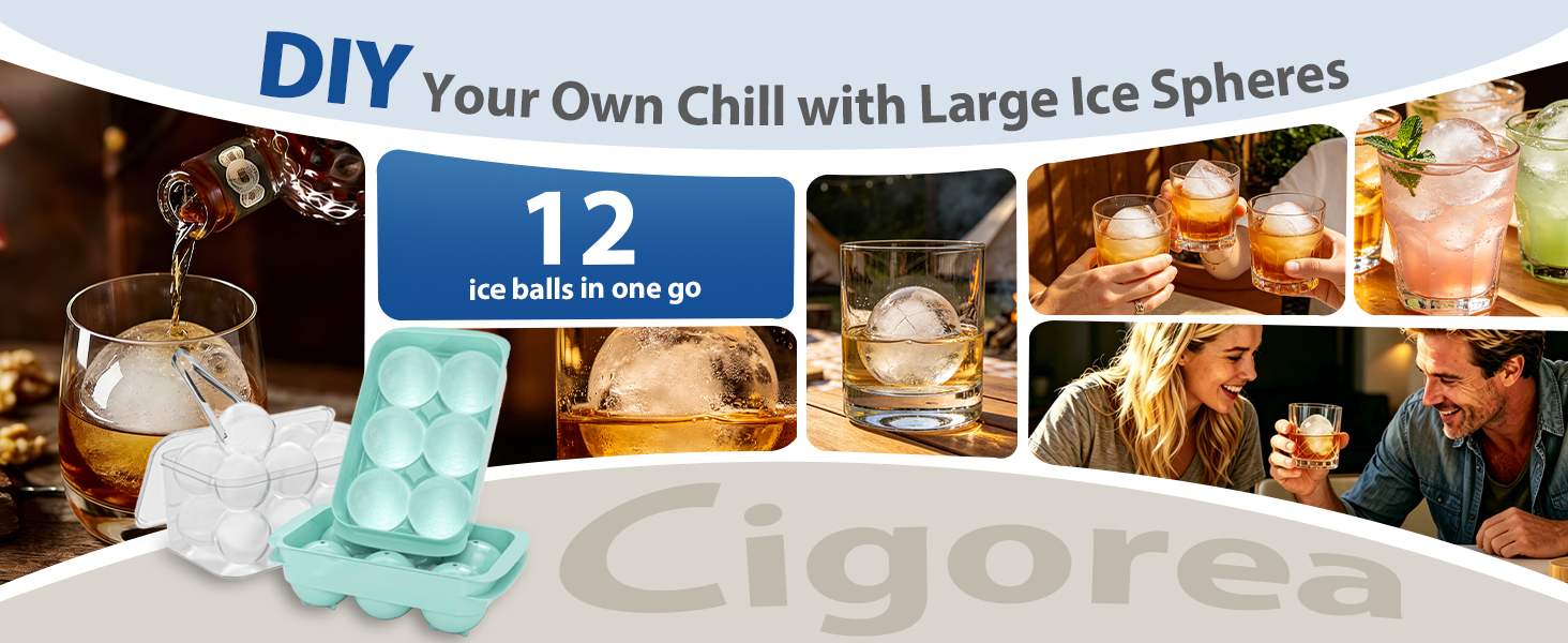 2 Pack Stackable Round Ice Cube Molds Set