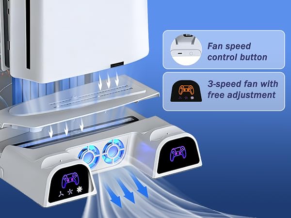 3-speed fan with free adjustment