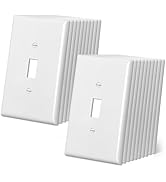 CML Jumbo Toggle Light Witch Plate Covers, 20 Pack Oversized Electrical Wall Plates, 1-Gang Switc...
