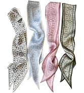 TEBIEKOY 4Pcs Fashion Scarves for Women, Multifunctional Boho Scarves Headbands Satin Scarf for B...
