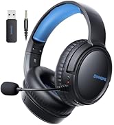 BINNUNE Wireless Gaming Headset — 2.4GHz Low-Latency USB Dongle + Bluetooth, 50mm Drivers 7.1 Sur...
