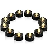 merrynights Black Candles, 24 Pack Tea Lights Candles Battery Operated, LED Tealight Candles, Hal...