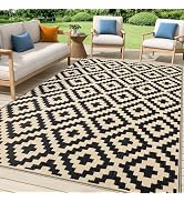 Smiry Outdoor Rug 5x8 ft, Waterproof Outdoor Plastic Straw Rug, Reversible RV Mat Carpet Rugs for...