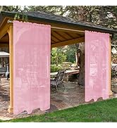 SpaceDresser Waterproof Outdoor Sheer Curtains for Patio - 2 Panels Rod Pocket Indoor Voile Sheer...