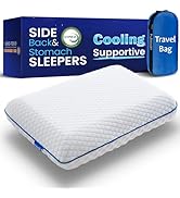 Cooling Gel Memory Foam Pillows for Sleeping Standard Size, Bamboo Rayon Bed Pillow for Back Side...
