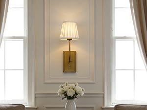 bedside wall lamp with fabric shade