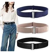 YZRIZX 3 Pack No Show Elastic Stretch Belts for Women and Men, Invisible Strap Belt with Flat Buc...