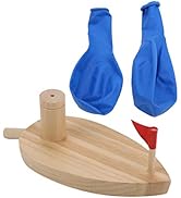 Balloon Powered Toys,Inertial Power Balloon Boat,Balloon Zoom Toy Balloon Powered Wooden Boat Car...