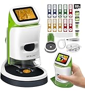 Detachable Kids Handheld Microscope Miniscope - 4K 2.0" HD Screen, 1000X Digital Pocket Toy Micro...