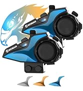 Motorcycle Intercom Headset, Moman H2E Eagle-Like Communication System with Dual Chips for Audio ...