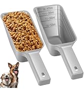 2 Cup Dog Food Scoop(2 Pack), Plastic Pet Food Scoop with Measuring Lines for Accurate Pet Food P...