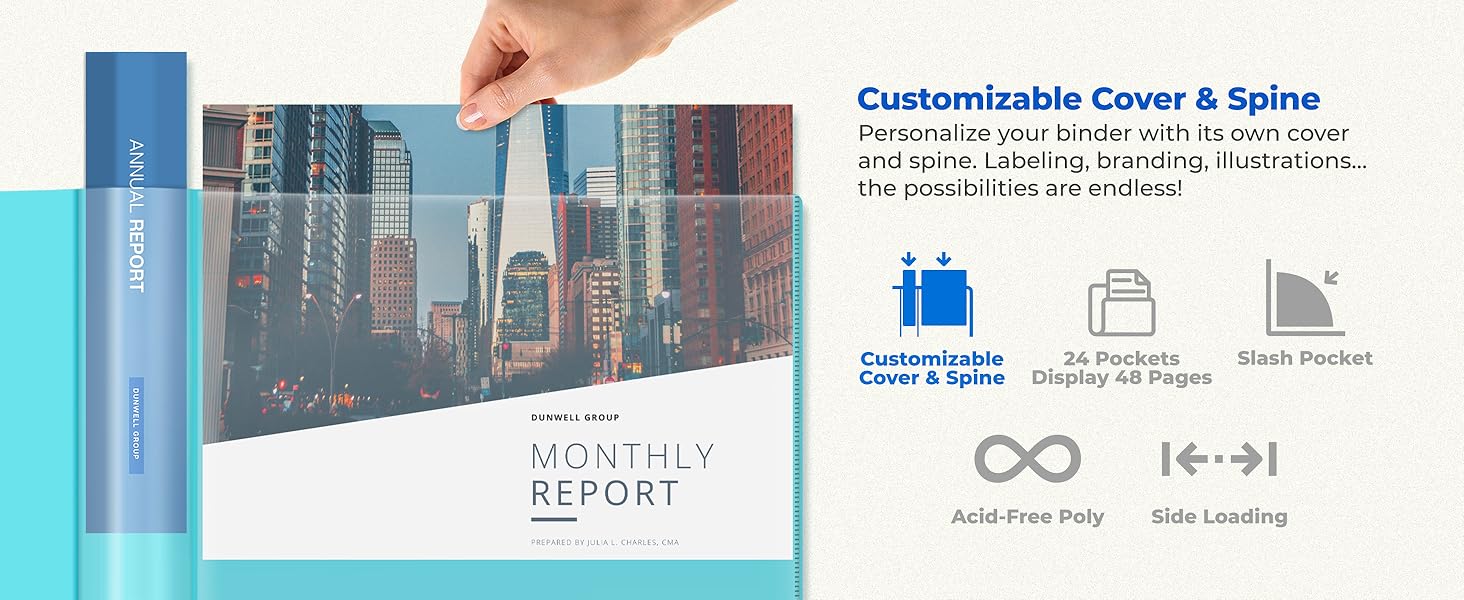 Dunwell Presentation Book 8.5x11 H - Customizable Cover & Spine
