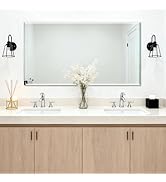 Ruomeng Frameless Mirror for Wall, 55x30 Inch Bathroom Vanity Mirror Farmhouse, Large Rectangle M...
