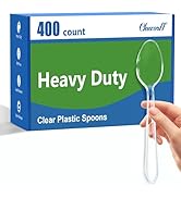 Clawsoff 400 Count Clear Plastic Spoons Disposable, Plastic Cutlery Utensils Set, BPA-Free, Solid...