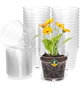 WSMKSZ 3 Inch Clear Nursery Pots, 30 Pack Highly Transparent Plastic Seedling Starter Planters wi...