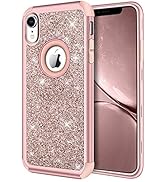 Hython Compatible with iPhone XR Case, Heavy Duty Full-Body Defender Protective Bling Glitter Spa...