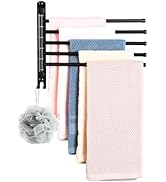 Swivel Towel Rack, 12.6 Inch Towel Bar with Wall Mounted 180° Rotation, 5 Arms Towel Hanger SUS 3...
