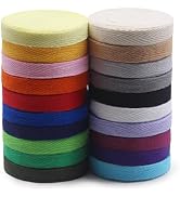 SEMINI 3/8'' Wide21 Mixed Color 42 Yards Twill Cotton Ribbon Herringbone Bias Tape Natural Webbin...