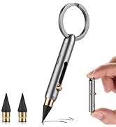 KEEPO LINK Mini Mechanical Pencil with Key Ring & 2 Extra Nibs, Titanium Infinite Keychain Pencil...