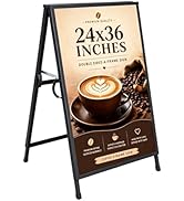 OUKMIC 24x36 Inch Slide-in Folding A Frame Sign Holder, Heavy Duty Double-Sided Sandwich Board Si...