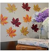 16 x Large 6" Fall Leaf Decals for Windows, Walls, Wallpaper. Indoor Home Fall Leaf Decoration. A...