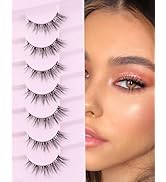 Onlyall Cat Eye Lashes Natural Lashes False Eyelashes Fox Eye Lashes False Lashes 7 Pairs D5