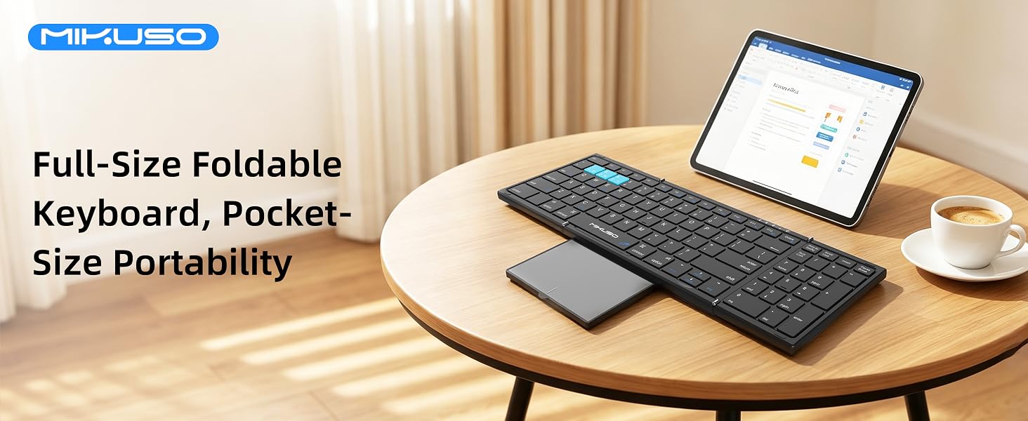 Bluetooth foldable keyboard