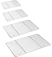 P&P CHEF Baking Cooling Rack Set for Cooking Roasting, 4-Piece Stainless Steel Wire Racks for Ove...