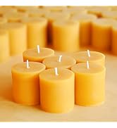 2 x 2 inch Natural Beeswax Pillar Candles Set of 6, Smokeless Dripless Pure Beeswax Candle with N...