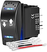 Nilight Down Up Polarity Reverse Switch DPDT 20A 7PIN Momentary Rocker Switch ON Off ON Switch 12...