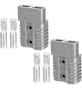 ANKG 2Pcs 175 Amp 600 Volt 1/0 AWG Battery Power Connector (1/0AWG Contact,2Pcs Gray Housing)