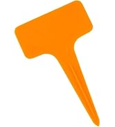 50Pcs Orange Plant Tags Plastic T-Type Nursery Garden Labels Markers Plant Stakes Garden Decorati...