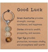 GINAZL Natural Crystals Keychain Gift for New Beginnings, Healing Stones Keychain Gifts for Anxie...