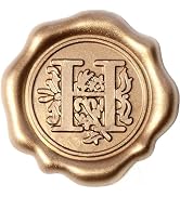 Antique Gold Initial Alphabet Adhesive Wax Seal Stickers - Pack of 50 - Letter Wax Seals for Than...