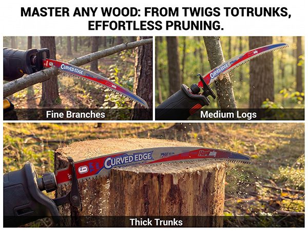 Engineered for wood pruning: ideal for wet wood, logs, firewood, branches, and more.