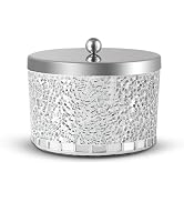 Joitsvia Bathroom Storage Containers, Mosaic Glass Cotton Swab Holder, Decorative Cotton Ball Jar...