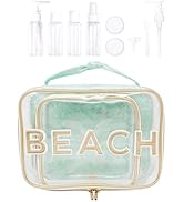 Lilly Pulitzer Beach Accessories Pouch Set of 2 with Clear Travel Bag with Toiletry Accessories f...
