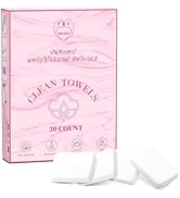 FCAEON Disposable Towel Tablet 12"X9" 20 PCS Bulk Packed Compressed Coin Towelettes Cleaning Wash...