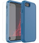 X-belmox Heavy Duty Phone Case for iPhone SE 2022 (3rd Gen) with Glass Screen Protector, 3 in 1 i...