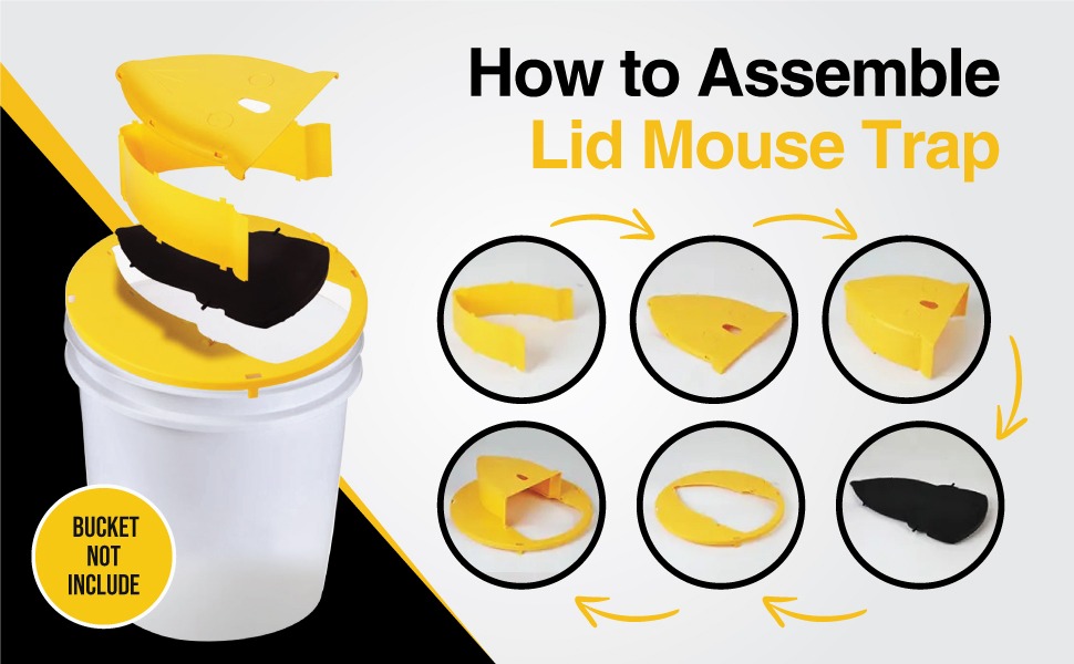 mouse trap bucket flip lid