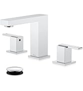 KENES Polished Chrome Widespread Bathroom Faucet 2 Handle Bathroom Sink Faucet 3 Hole, 8-Inch 3 P...
