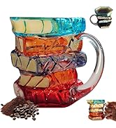 BUENLY Chapter Book Mug Novelty Coffee Mugs, Novelty 3D Painted Books Coffee Mug, 11Oz Books Stac...