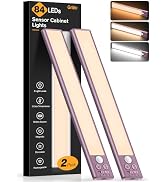 Gritin 10.2inch Under Cabinet Lighting Rechargeable -84 LED Super Bright,3-Color& 5 Level Brightn...